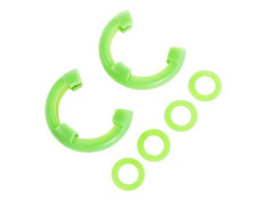 Rugged Ridge 3/4-Inch D-Ring Shackle Isolators; Green; Set of Two