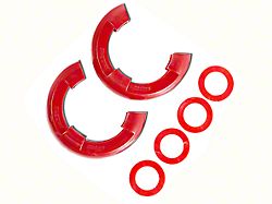 Rugged Ridge 3/4-Inch D-Ring Shackle Isolators; Red; Set of Two 