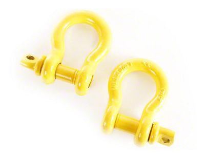 Rugged Ridge 3/4-Inch D-Ring Shackles; Yellow