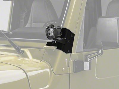 Rugged Ridge 3.50-Inch Round LED Lights with Windshield Mounting Brackets; Dual Beam (97-06 Jeep Wrangler TJ)