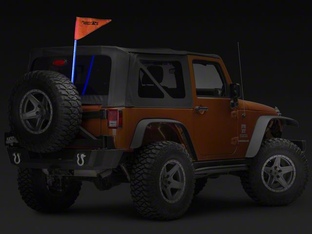 Rugged Ridge Jeep Wrangler 39 in. RGB Lighted Whip w/ Controller 11250. ...