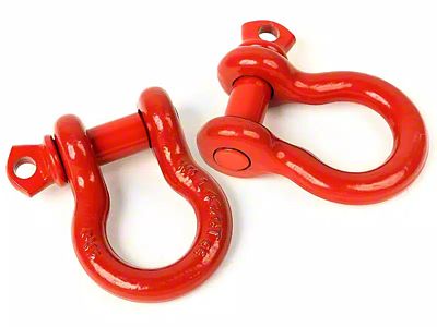 Rugged Ridge 3/4-Inch D-Ring Shackles; Red