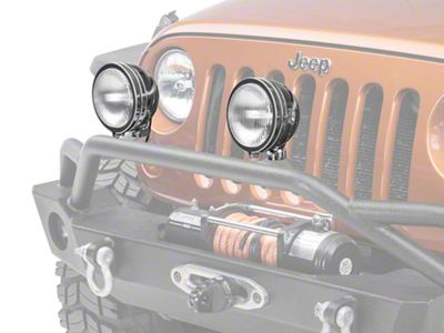 Rugged Ridge 6-Inch Round HID Off-Road Fog Lights with Stainless Steel Housings; Set of Two (Universal; Some Adaptation May Be Required)