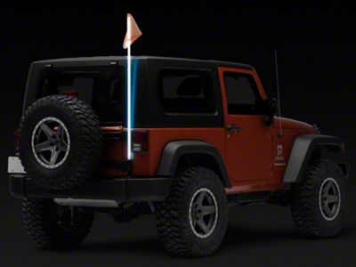 Rugged Ridge RGB Lighted Whip with Controller; 60-Inch (Universal; Some Adaptation May Be Required)