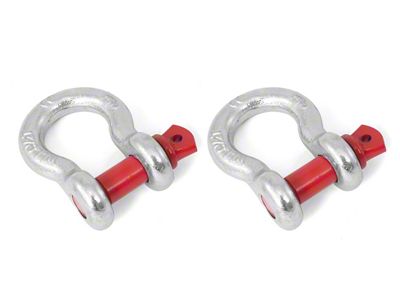 Rugged Ridge 5/8-Inch D-Ring Shackles; Silver