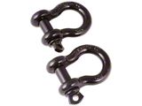 Rugged Ridge 7/8-Inch D-Ring Shackles; Black