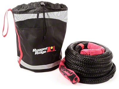 Rugged Ridge 7/8-Inch x 30-Foot Kinetic Recovery Rope with Cinch Storage Bag