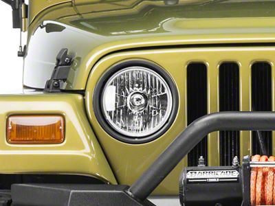 Rugged Ridge Crystal H2 Round Headlights; Chrome Housing; Clear Lens (97-06 Jeep Wrangler TJ)