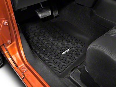 Rugged Ridge All-Terrain Front Floor Liners; Black (07-18 Jeep Wrangler JK)