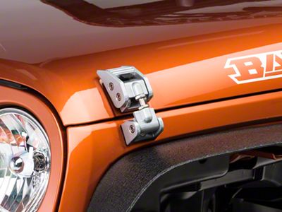 Rugged Ridge Hood Catches; Silver (07-18 Jeep Wrangler JK)