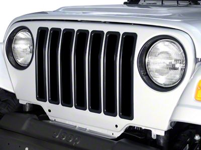 Rugged Ridge Billet Style Grille Inserts; Black (97-06 Jeep Wrangler TJ)