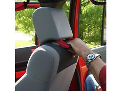 Rugged Ridge Front Headrest Grab Handles; Red (07-25 Jeep Wrangler JK & JL)