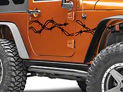 Rugged Ridge Side Decals with Barbed Wire Design (07-25 Jeep Wrangler JK & JL)