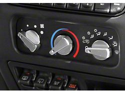 Rugged Ridge Billet Aluminum Climate Control Knobs; Blue Indicators (99-06 Jeep Wrangler TJ)