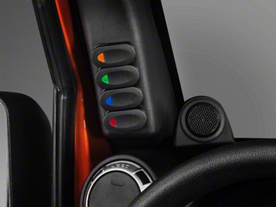Rugged Ridge A-Pillar Switch Pod Kit with Rocker Switches; Left Side (11-18 Jeep Wrangler JK)