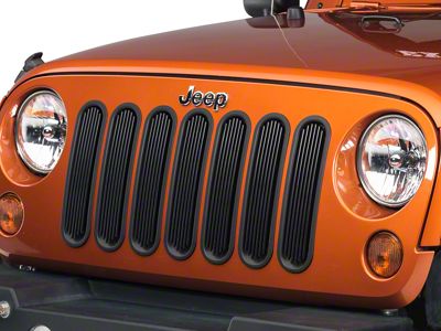Rugged Ridge Billet Style Grille Inserts; Black (07-18 Jeep Wrangler JK)