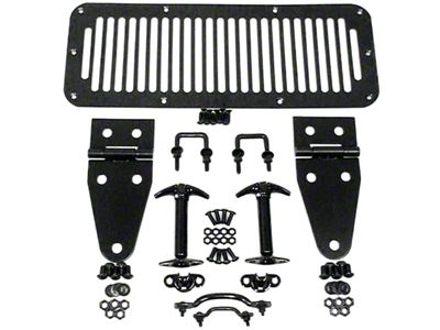 Rugged Ridge Hood Dressup Kit; Black (87-95 Jeep Wrangler YJ)