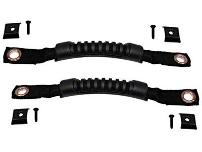 Rugged Ridge Door Pull Straps; Black (87-95 Jeep Wrangler YJ)