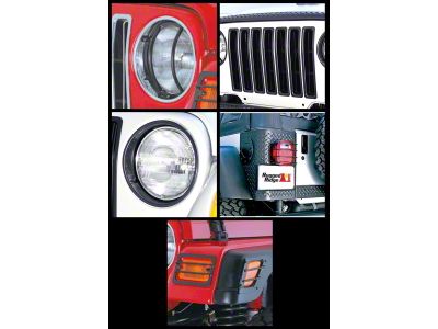 Rugged Ridge Euro 17-Piece Light Guard; Black (97-06 Jeep Wrangler TJ)