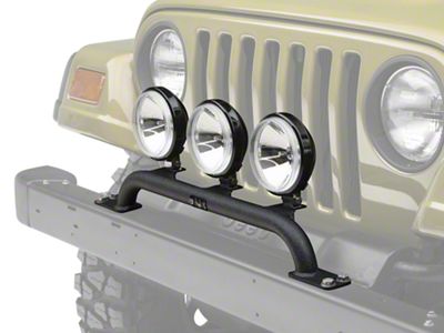 Rugged Ridge 6-Inch Round Halogen Off-Road Fog Lights with Front Bumper Light Bar (97-06 Jeep Wrangler TJ)