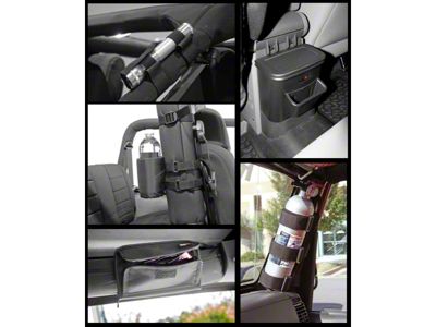 Rugged Ridge Interior Roll Bar Storage Kit; Black (07-10 Jeep Wrangler JK)