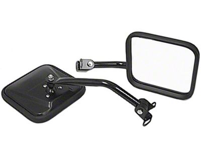 Rugged Ridge CJ-Style Door Mirrors; Black (87-95 Jeep Wrangler YJ)