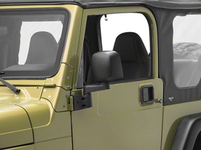 Rugged Ridge Door Mirrors; Black (87-06 Jeep Wrangler YJ & TJ)