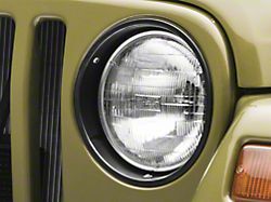 Rugged Ridge Headlight Bezels; Black (97-06 Jeep Wrangler TJ)