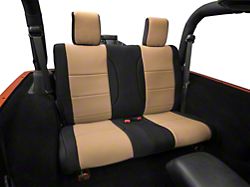 Rugged Ridge Neoprene Rear Seat Cover; Black/Tan (07-18 Jeep Wrangler JK 2-Door)