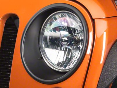 Rugged Ridge Headlight Bezels; Black (07-18 Jeep Wrangler JK)