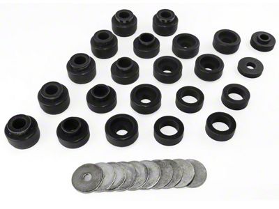 Rugged Ridge Body Mount Kit; Black (87-95 Jeep Wrangler YJ)