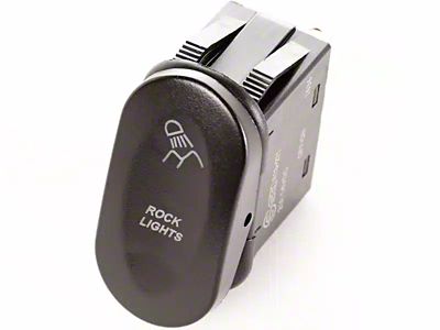 Rugged Ridge 2-Position Rocker Switch with Rock Lights Logo; Amber (Universal; Some Adaptation May Be Required)