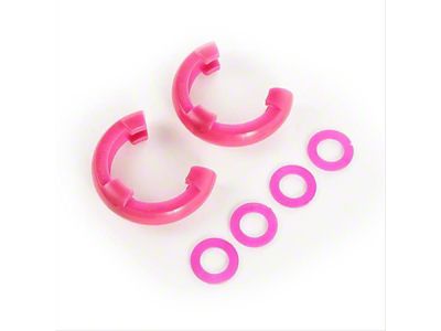 Rugged Ridge 3/4-Inch D-Ring Shackle Isolators; Pink; Set of Two
