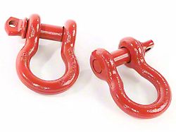Rugged Ridge 3/4-Inch D-Ring Shackles; Red 