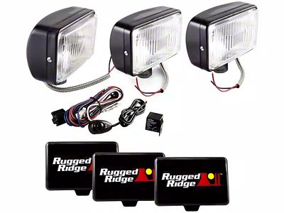 Rugged Ridge 5x7-Inch Halogen Fog Lights; Set of Three (Universal; Some Adaptation May Be Required)