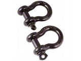 Rugged Ridge 7/8-Inch D-Ring Shackles; Black