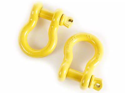 Rugged Ridge 7/8-Inch D-Ring Shackles; Yellow