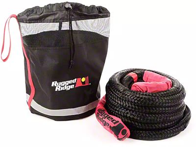 Rugged Ridge 7/8-Inch x 30-Foot Kinetic Recovery Rope with Cinch Storage Bag