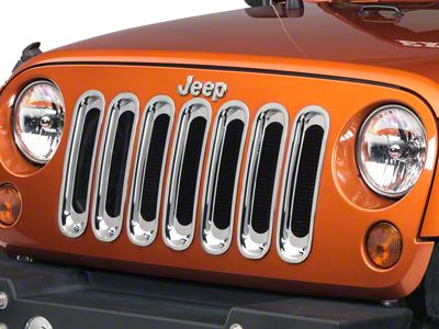 Rugged Ridge Grille Inserts; Chrome (07-18 Jeep Wrangler JK)