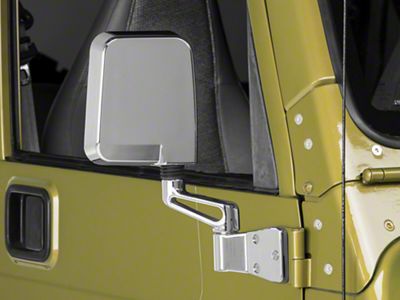 Rugged Ridge Door Mirror; Passenger Side; Chrome (87-02 Jeep Wrangler YJ & TJ)