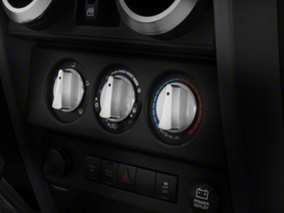 Rugged Ridge Billet Aluminum Climate Control Knobs; Blue Indicators (07-10 Jeep Wrangler JK)