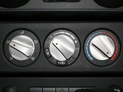 Rugged Ridge Billet Aluminum Climate Control Knobs; Red Indicators (07-10 Jeep Wrangler JK)