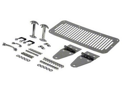 Rugged Ridge Hood Dressup Kit; Stainless Steel (87-95 Jeep Wrangler YJ)
