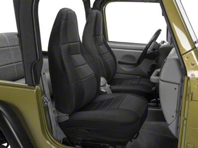 Rugged Ridge Fabric Front Seat Covers; Black (97-02 Jeep Wrangler TJ)