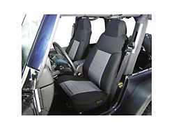 Rugged Ridge Fabric Front Seat Covers; Black/Gray (03-06 Jeep Wrangler TJ)