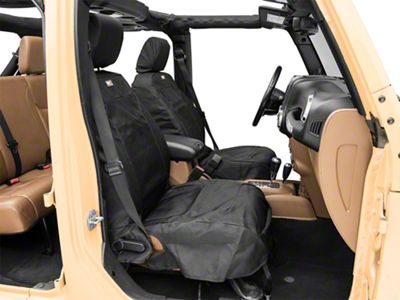Rugged Ridge Elite Ballistic Heated Front Seat Covers; Black (07-18 Jeep Wrangler JK)