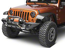Rugged Ridge Elite Euro Headlight Guards; Textured Black (07-18 Jeep Wrangler JK)