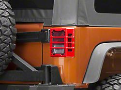 Rugged Ridge Elite Tail Light Guards; Red (07-18 Jeep Wrangler JK)