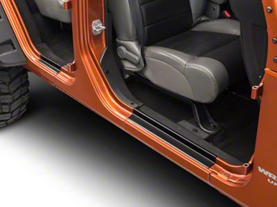 Rugged Ridge Door Entry Guards; Black (07-18 Jeep Wrangler JK 4-Door)