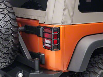 Rugged Ridge Euro Tail Light Guards; Black (07-18 Jeep Wrangler JK)